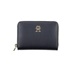 Tommy Hilfiger Sleek Blue Multipurpose Wallet with Zip Closure TO-27148