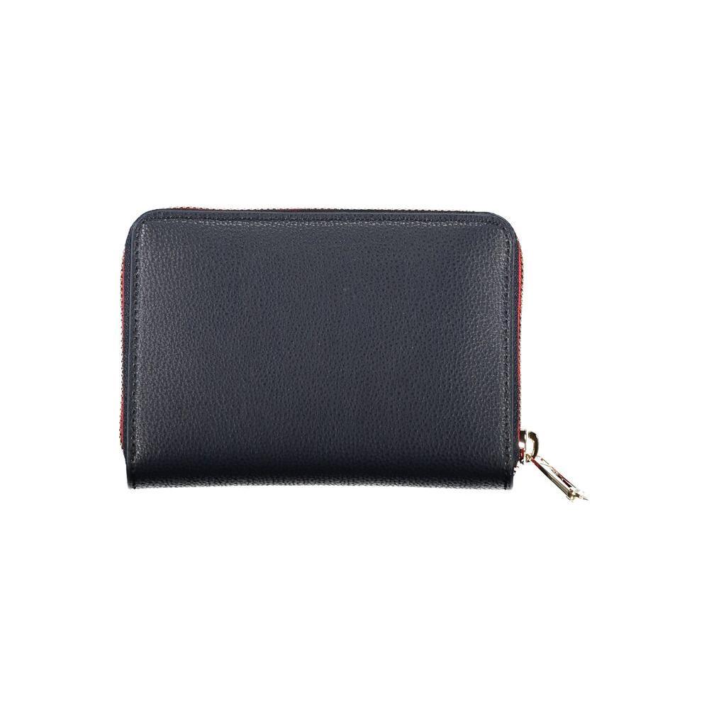 Tommy Hilfiger Sleek Blue Multipurpose Wallet with Zip Closure TO-27148