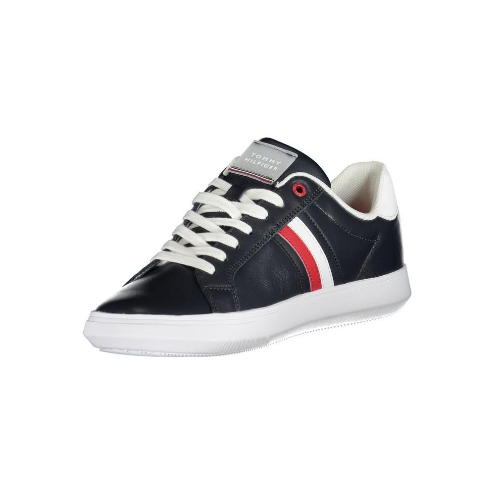 Tommy Hilfiger Sleek Blue Lace-Up Sneakers with Contrast Details TO-27121-EU40/US7