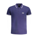 Cavalli Class Blue Cotton Polo Shirt