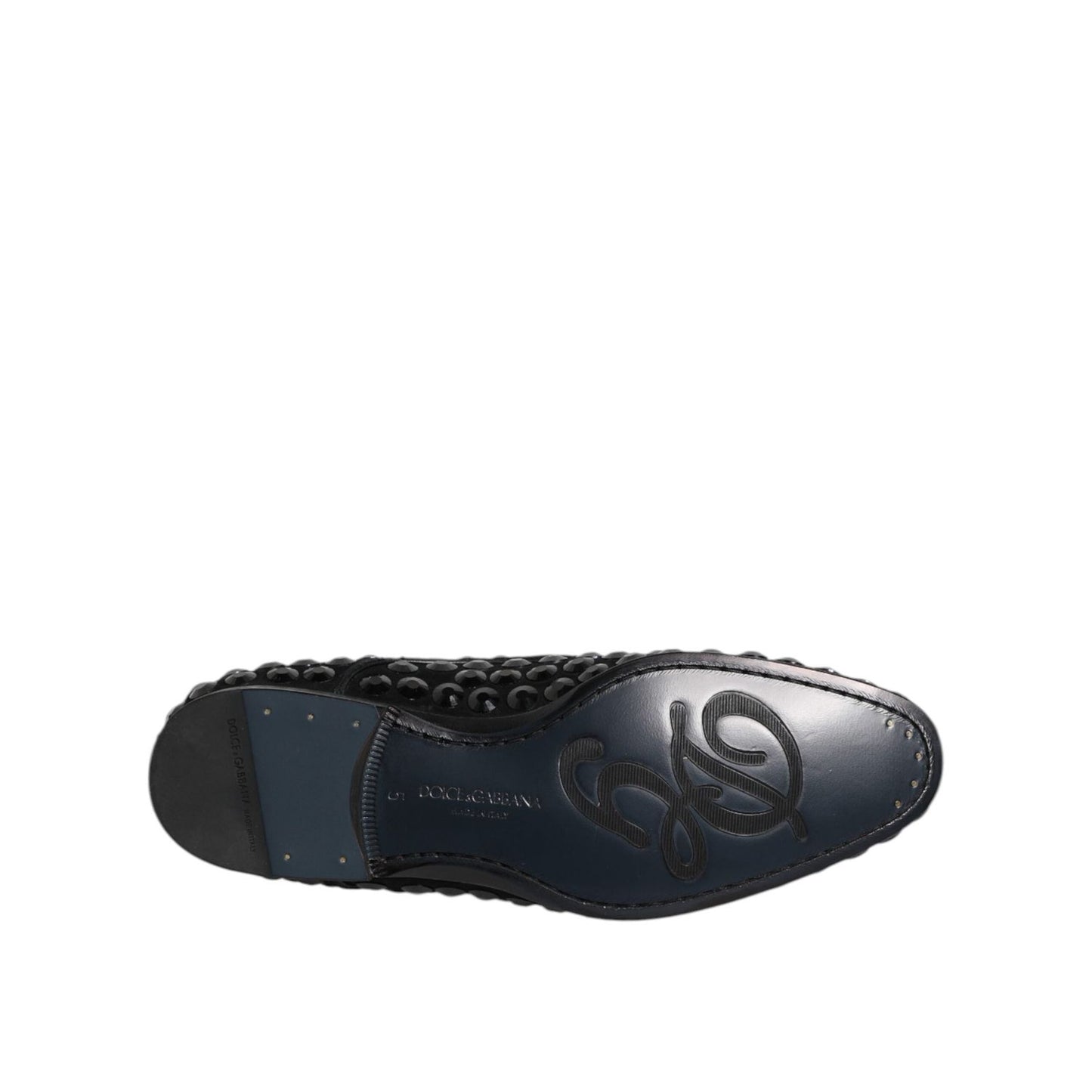 Dolce & Gabbana Black Suede Strass Derby Formal Shoes MV7360-39.5