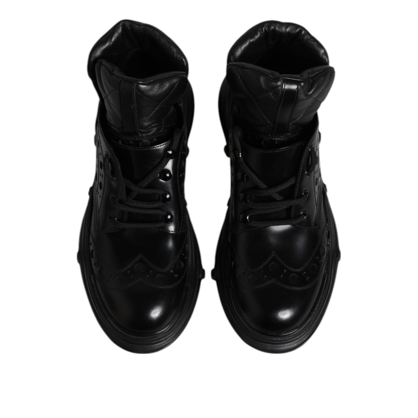 Dolce & Gabbana Black Leather Casual Mens Ankle Boots Shoes MV7336-40