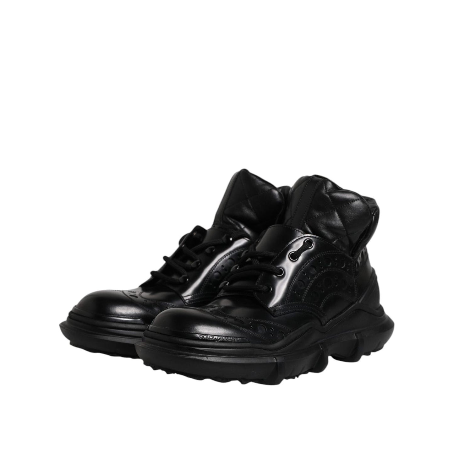 Dolce & Gabbana Black Leather Casual Mens Ankle Boots Shoes MV7336-40