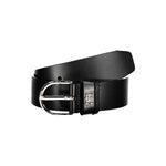 Tommy Hilfiger Chic Black Leather Belt with Metal Buckle TO-27548-70 CM / 28 INCHES