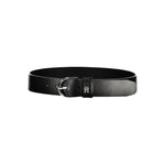 Tommy Hilfiger Chic Black Leather Belt with Metal Buckle TO-27548-70 CM / 28 INCHES