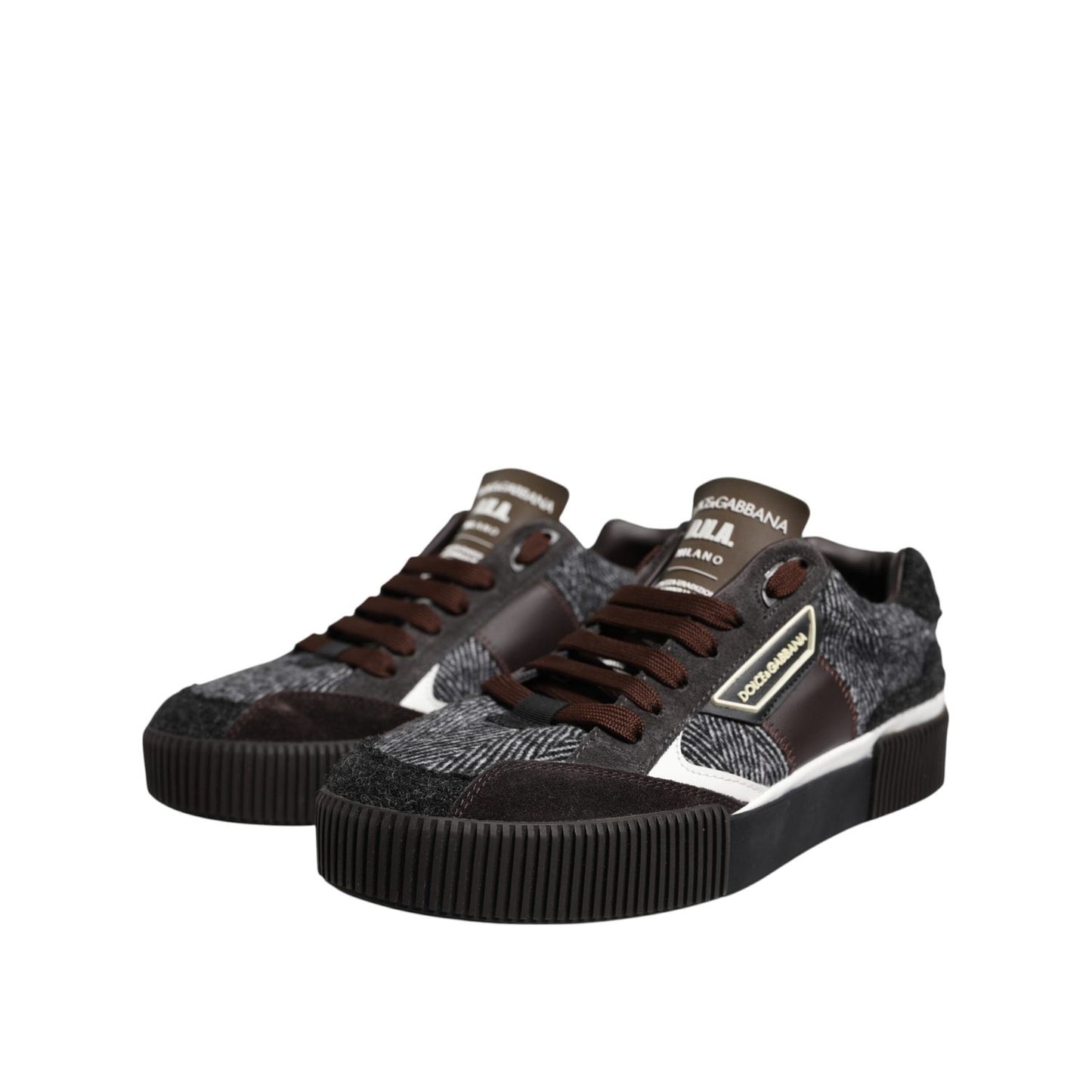 Dolce & Gabbana Multicolor Leather Low Top Sneakers Shoes