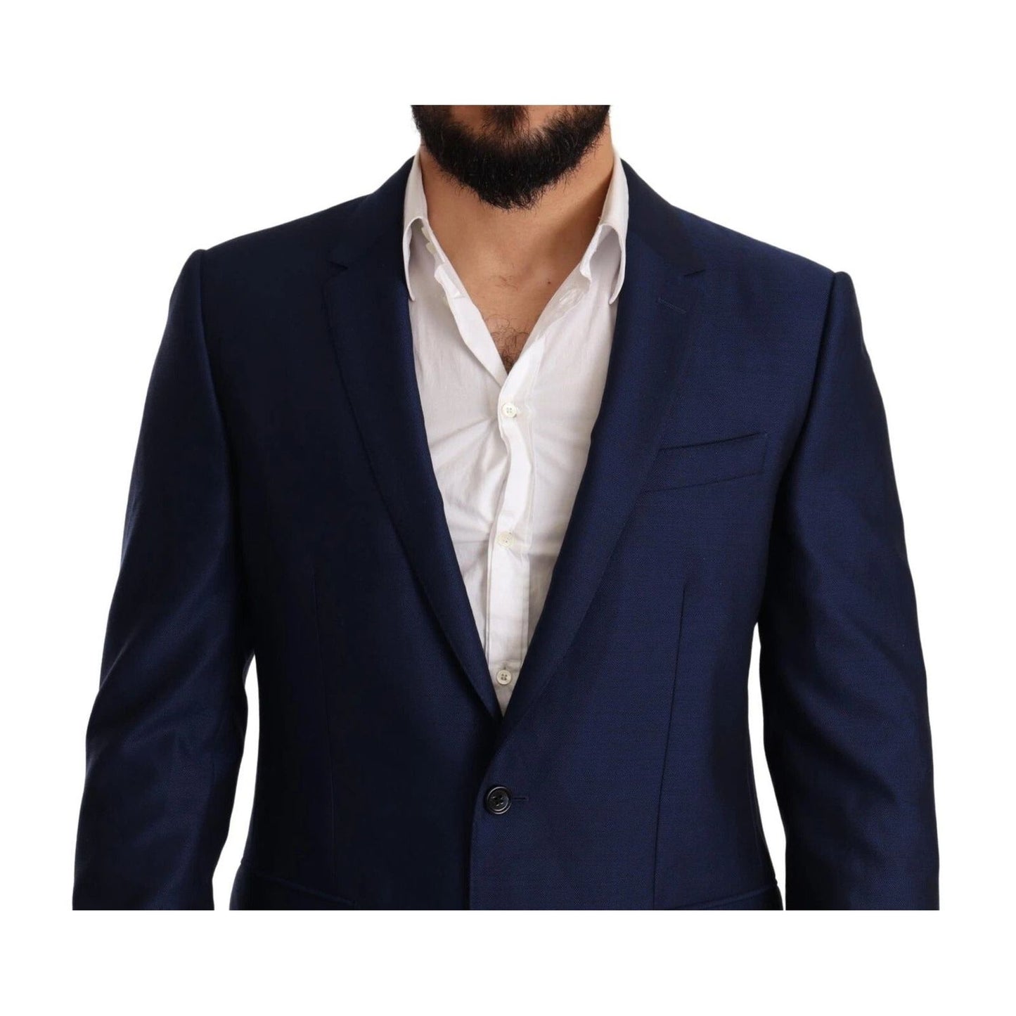 Dolce & Gabbana Blue MARTINI Wool Slim Fit Coat Blazer JKT2832-50