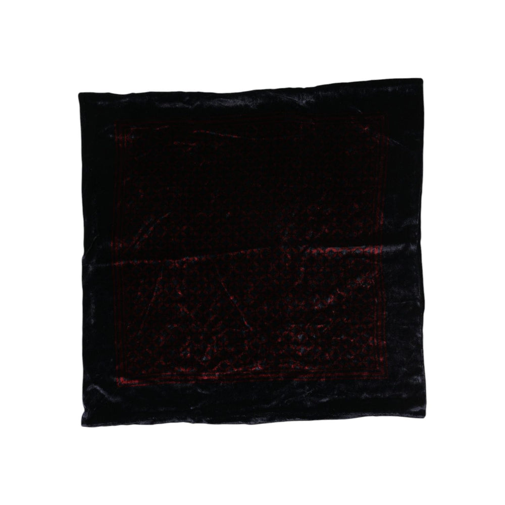 Dolce & Gabbana Black Red Viscose Square Men Foulard Scarf MS7201
