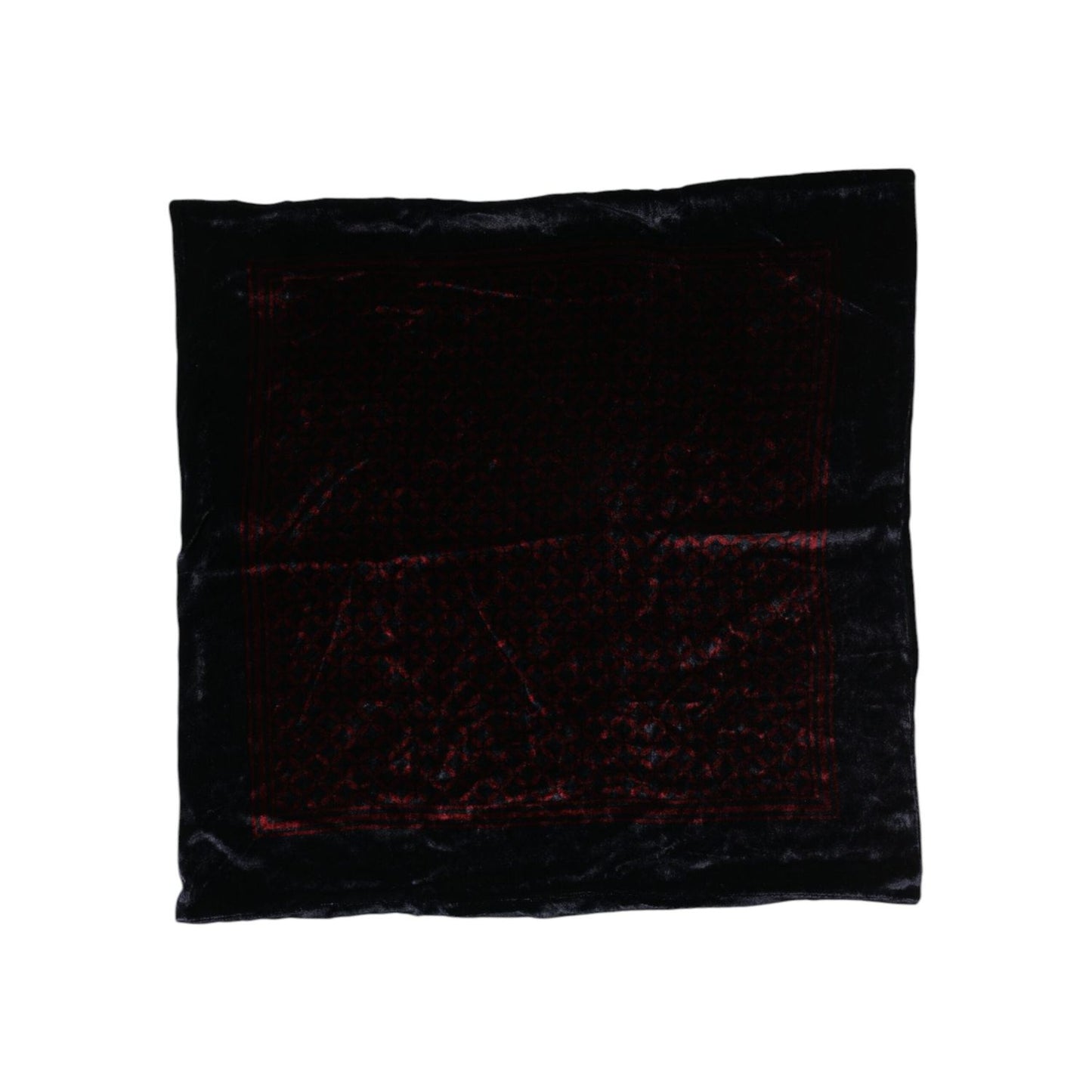 Dolce & Gabbana Black Red Viscose Square Men Foulard Scarf MS7201