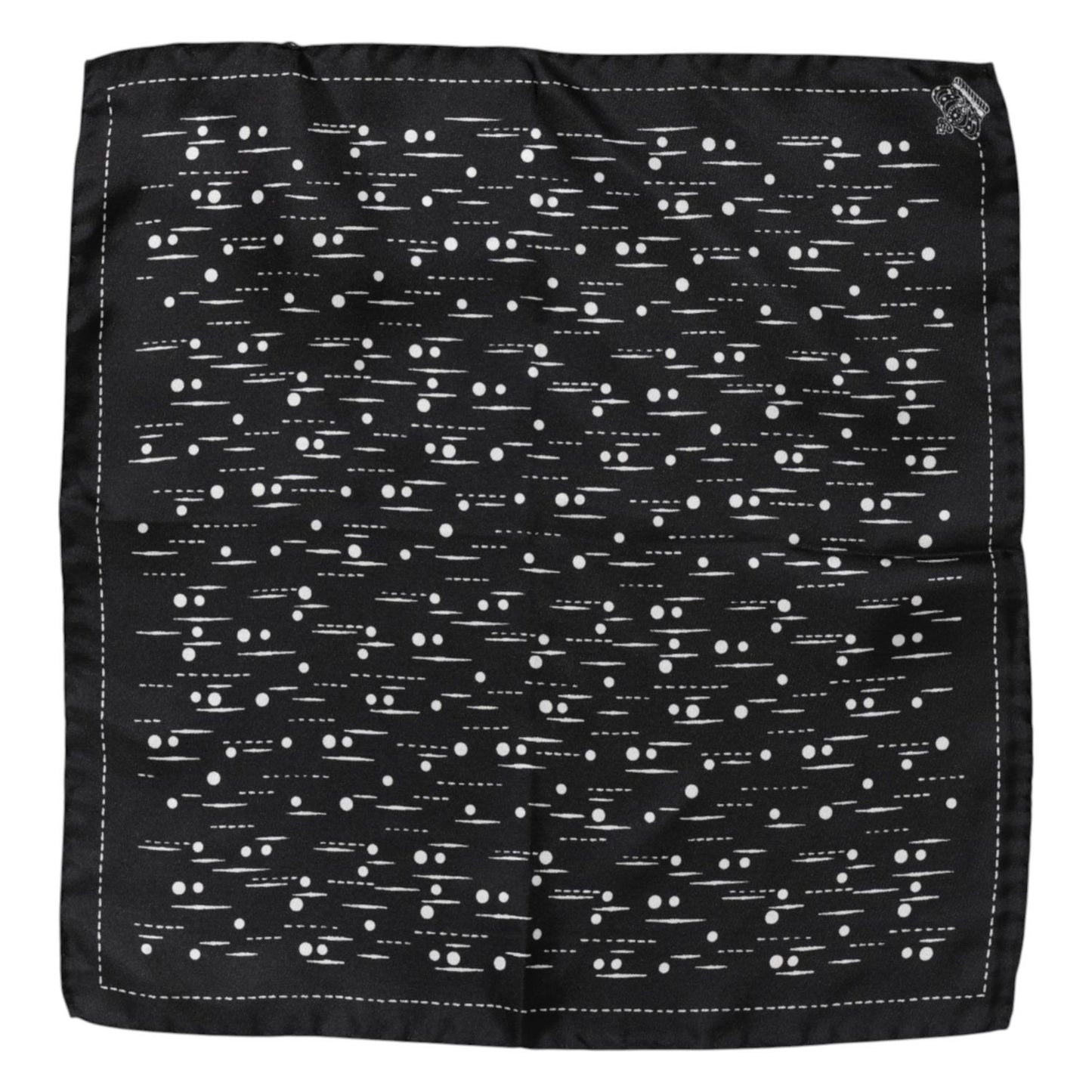 Dolce & Gabbana Black White Printed Square Men Foulard Scarf MS7226