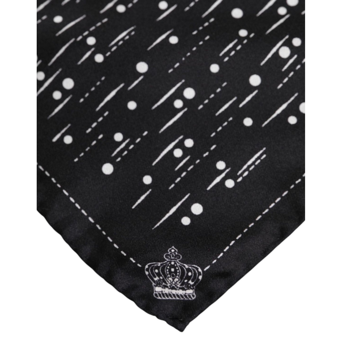 Dolce & Gabbana Black White Printed Square Men Foulard Scarf MS7226