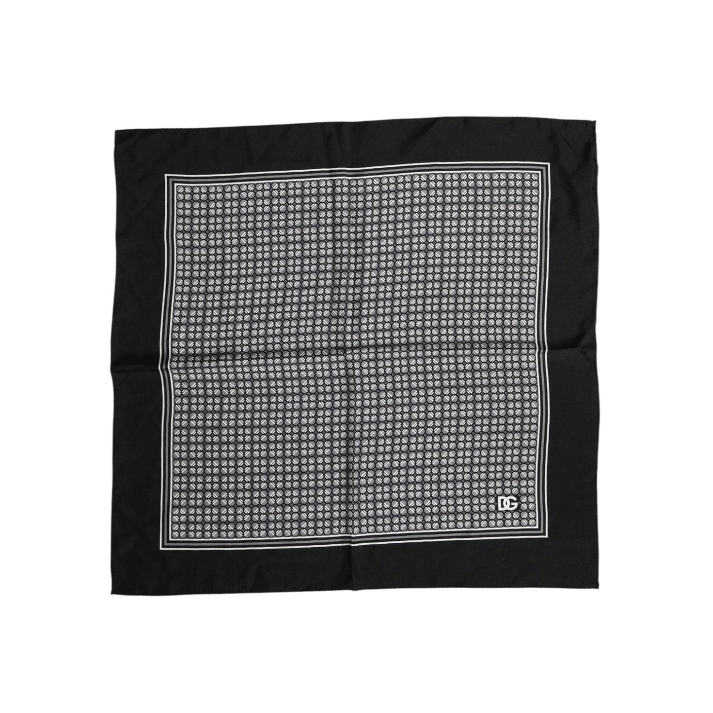 Dolce & Gabbana Black White Patterned Square Foulard Scarf MS7228