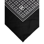 Dolce & Gabbana Black White Patterned Square Foulard Scarf MS7228