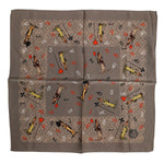 Dolce & Gabbana Brown Silk Printed Square Men Foulard Scarf MS7243