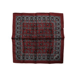 Dolce & Gabbana Maroon Monkey Print Silk Square Foulard Scarf