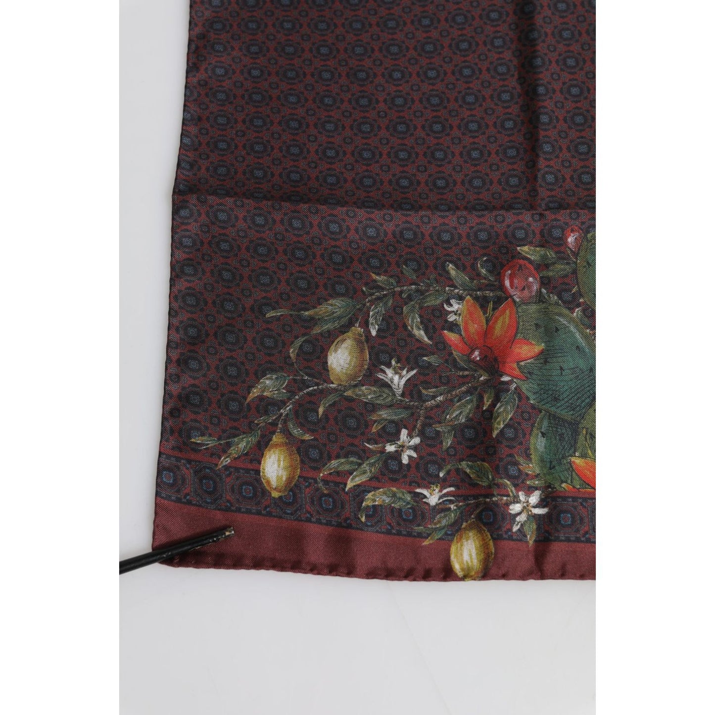 Dolce & Gabbana Brown Peacock Print Square Men Foulard Scarf MS7255