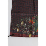 Dolce & Gabbana Brown Peacock Print Square Men Foulard Scarf MS7255