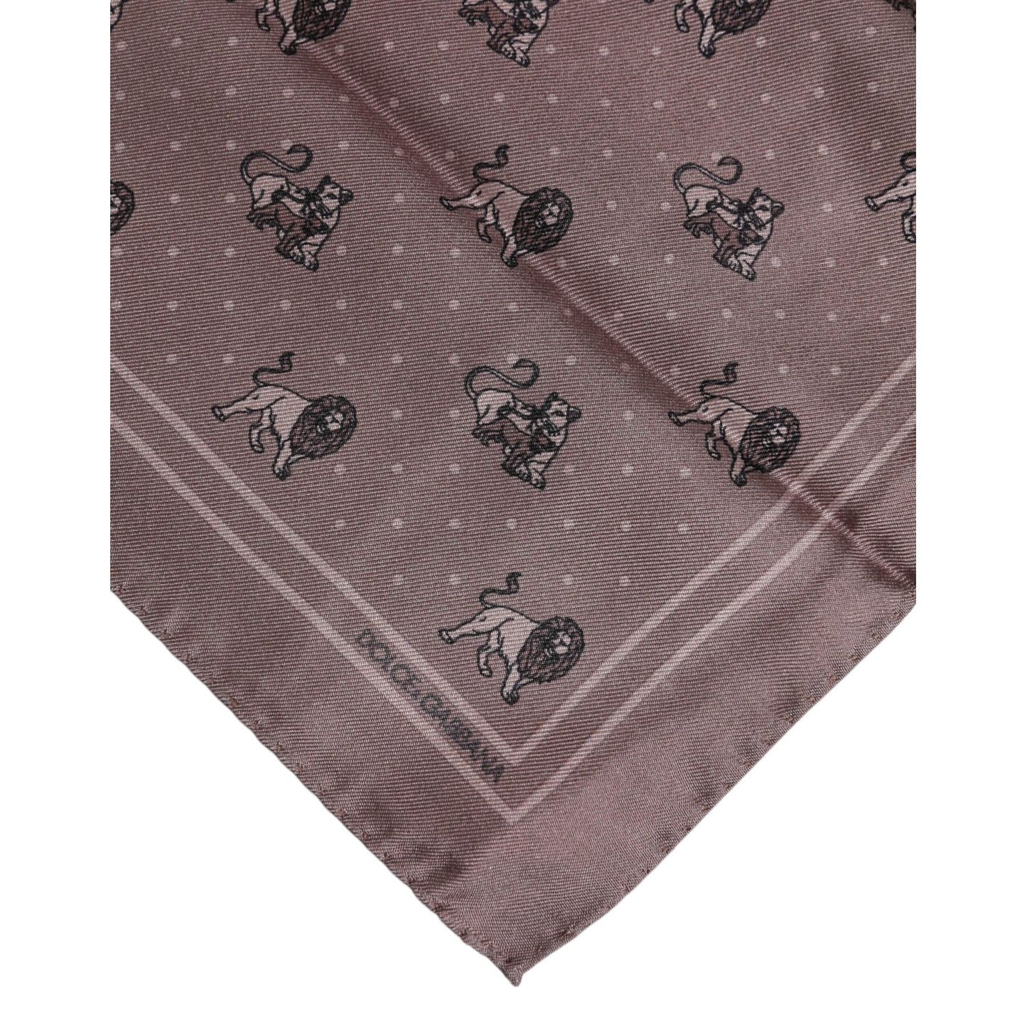 Dolce & Gabbana Brown Animal Print Square Foulard Scarf MS7257
