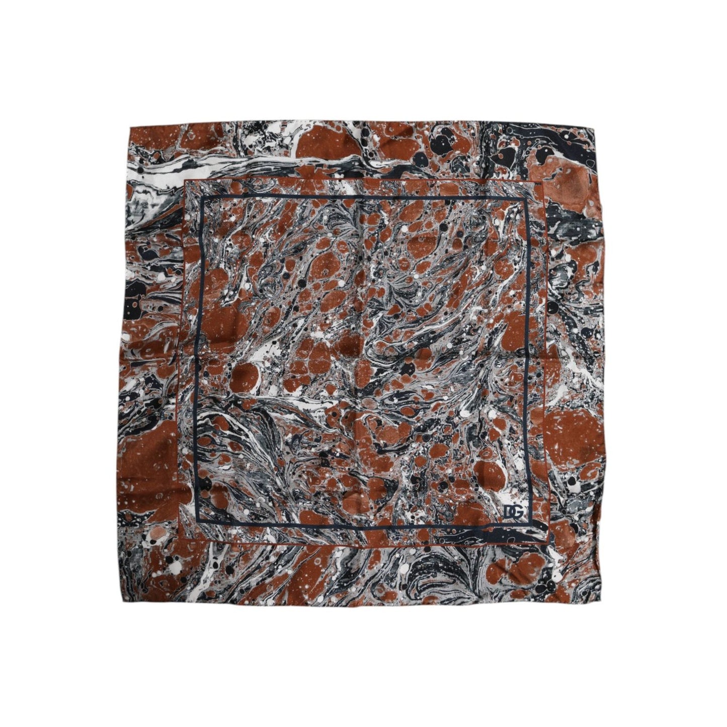 Dolce & Gabbana Multicolor Marble Silk Square Foulard Scarf MS7259