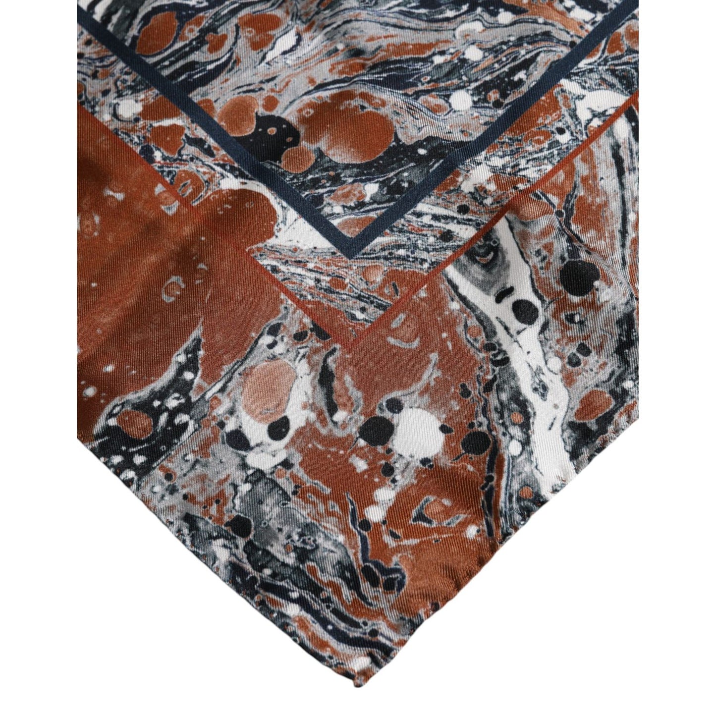 Dolce & Gabbana Multicolor Marble Silk Square Foulard Scarf MS7259