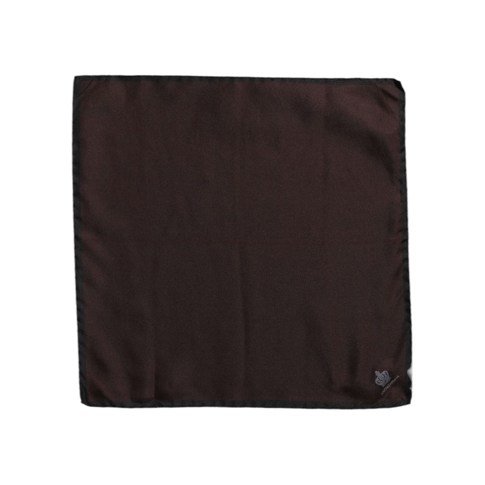 Dolce & Gabbana Brown DG Crown Silk Square Men Foulard Scarf MS7300