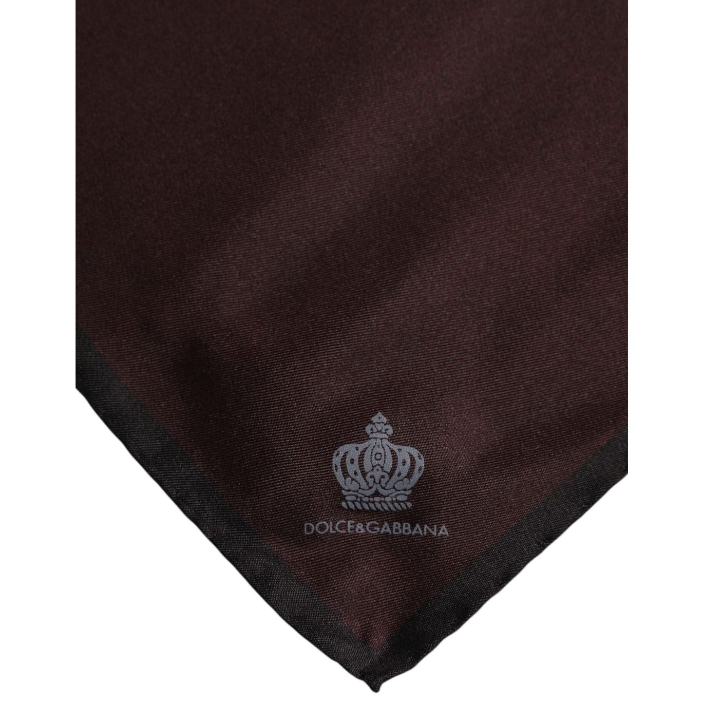 Dolce & Gabbana Brown DG Crown Silk Square Men Foulard Scarf MS7300