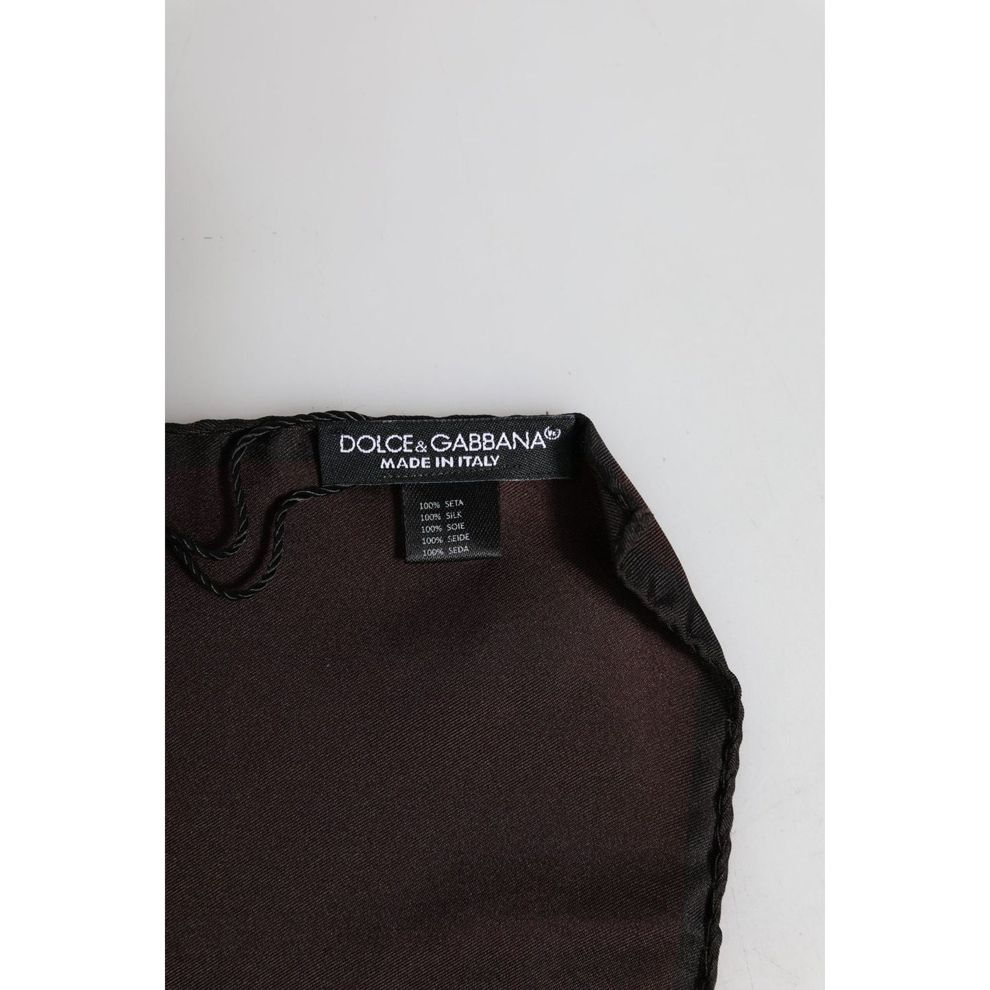 Dolce & Gabbana Brown DG Crown Silk Square Men Foulard Scarf MS7300