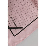 Dolce & Gabbana Beige Dotted Silk Square Men Foulard Scarf