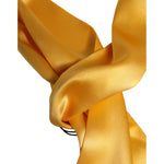 Dolce & Gabbana Yellow Satin Silk Skinny Foulard Wrap Scarf MS7440