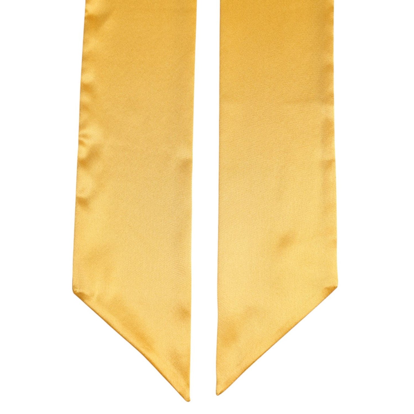 Dolce & Gabbana Yellow Satin Silk Skinny Foulard Wrap Scarf MS7440