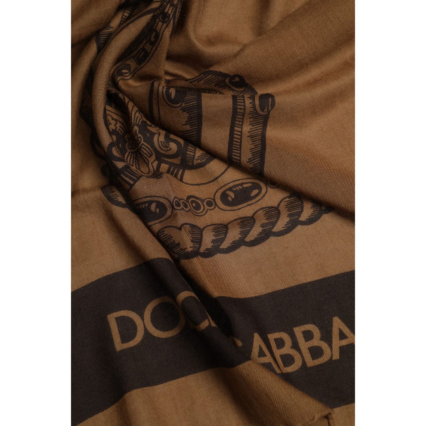 Dolce & Gabbana Brown DG Crown Neck Warmer Men Foulard Scarf MS7467