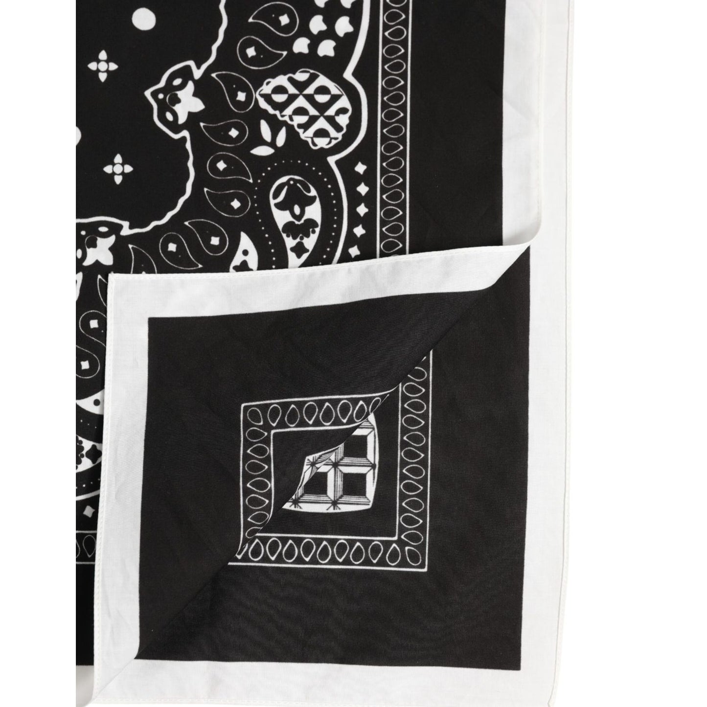 Dolce & Gabbana Black White Bandana Square Men Foulard Scarf