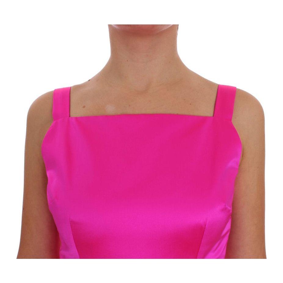 Dolce & Gabbana Pink Silk Long Sheath Ball Gown Dress NOC10150-1