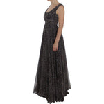 Dolce & Gabbana Dark Silk Shift Gown Full Length Dress NOC10154-1