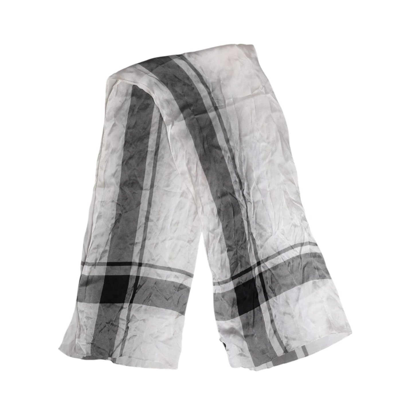 Dolce & Gabbana White Black Silk Warmer Wrap Foulard Scarf MS7473