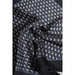 Dolce & Gabbana Black Fish Print Silk Square Men Foulard Scarf MS7506