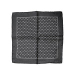 Dolce & Gabbana Black Fish Print Silk Square Men Foulard Scarf MS7507