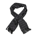 Dolce & Gabbana Black White Polka Dot Fringes Foulard Scarf MS7511