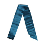 Dolce & Gabbana Blue Satin Silk Skinny Foulard Wrap Scarf MS7512
