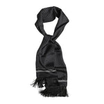 Dolce & Gabbana Black White Polka Dot Fringes Foulard Scarf MS7520