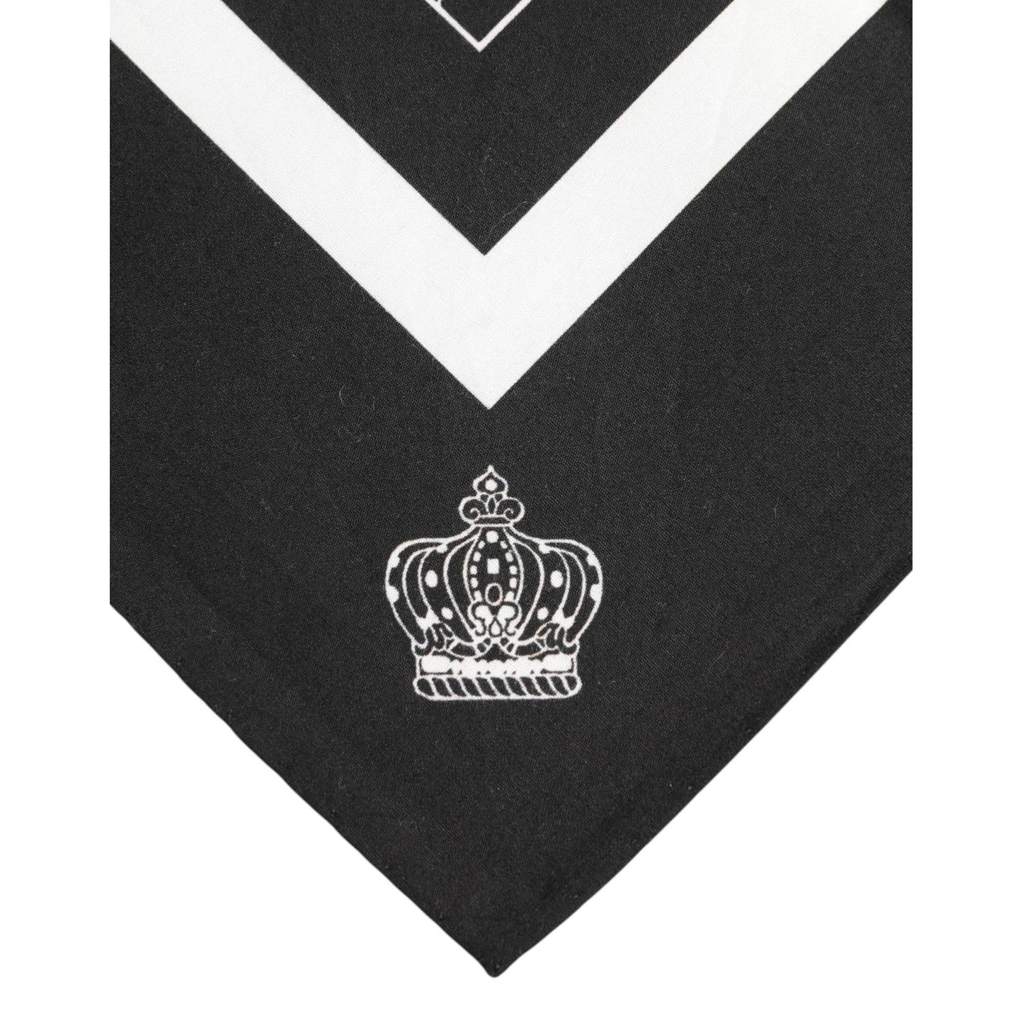 Dolce & Gabbana Black White Printed Square Foulard Scarf MS7524