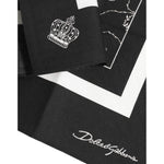 Dolce & Gabbana Black White Printed Square Foulard Scarf MS7524