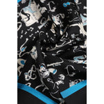 Dolce & Gabbana Black Jazz Club Silk Square Men Foulard Scarf MS7527