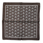 Dolce & Gabbana Brown Skull Silk Square Men Foulard Scarf MS7529