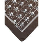 Dolce & Gabbana Brown Skull Silk Square Men Foulard Scarf MS7529