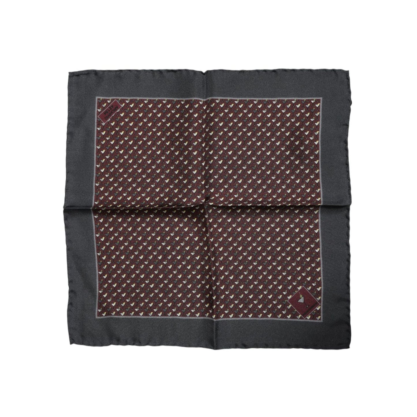 Dolce & Gabbana Maroon Cocktail Silk Square Foulard Scarf MS7538