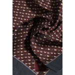 Dolce & Gabbana Maroon Cocktail Silk Square Foulard Scarf MS7538