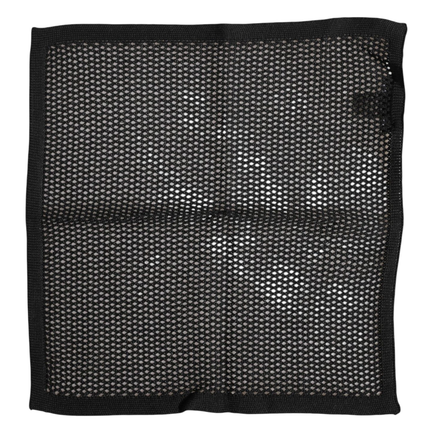 Dolce & Gabbana Black Patterned Cotton Square Foulard Scarf MS7551