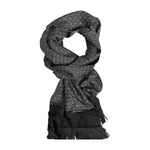 Dolce & Gabbana Black Patterned Fringes Men Foulard Scarf MS7556