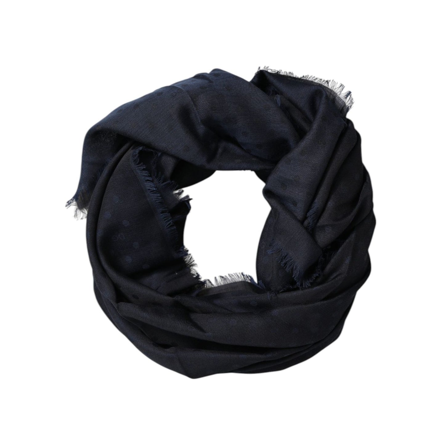 Dolce & Gabbana Black Viscose Fringes Neck Warmer Scarf MS7559
